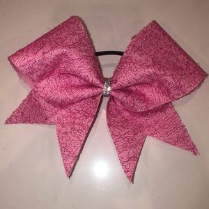 Cheer Bow in pink with rhinestones